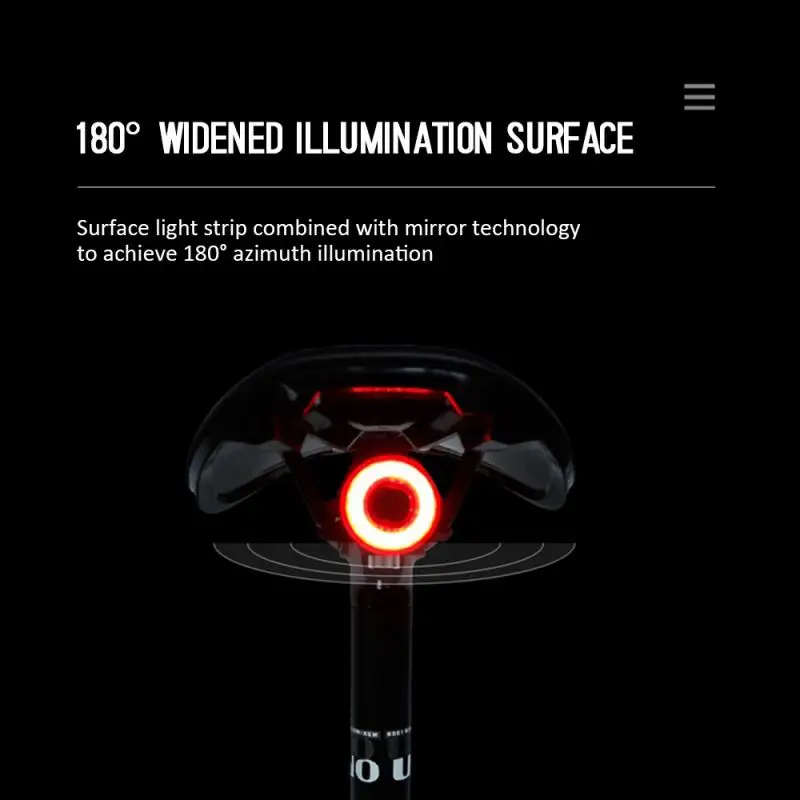 Waterproof Intelligent Induction Bike Brake Taillights Mountain Bike Lights Usb Charging Road Bicycle Night Riding Taillight