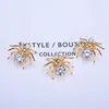 6PCS  13x14MM 24K  Gold Color Plated Brass with Zircon Spider Charms Pendants High Quality Jewelry Accessories ► Photo 3/5