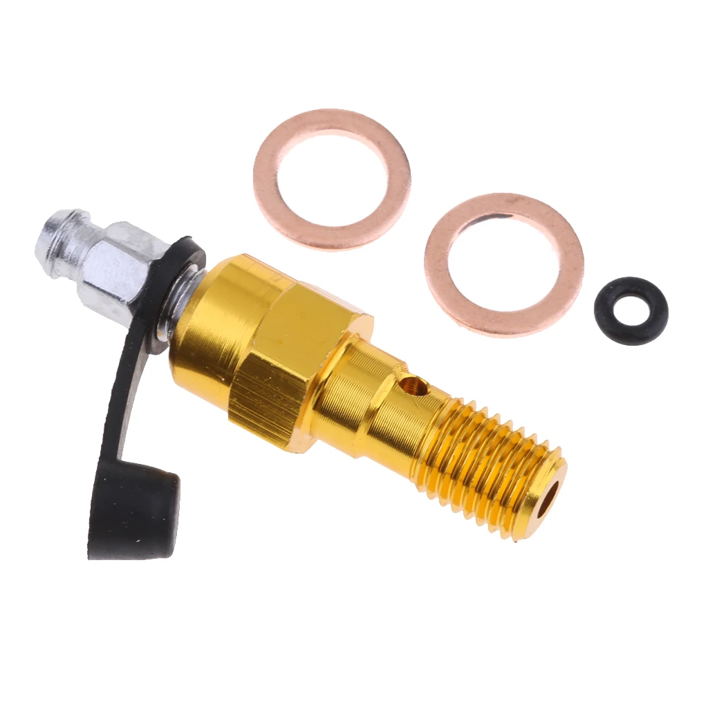 M10x1.25mm Dirt Bike ATV Single Brake Bleeder Nipple Caliper Bleed Screws