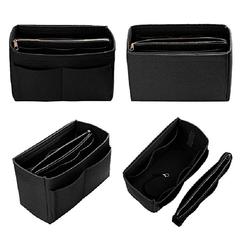 Home Storage Bag Purse Organizer Felt Insert Bag Makeup Organizer Inner Purse Portable Cosmetic Bags Storage Tote L