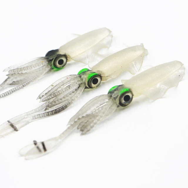 3pcs Fishing Lures Squid Baits Soft Baits Thin Fin Octopus Fishing