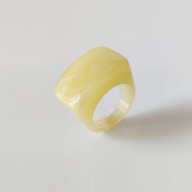 Fashion Acrylic Geometric Irregular Rings Glass Ball Transparent Resin Colorful Ring Set For Women Delicate Jewelry Gifts