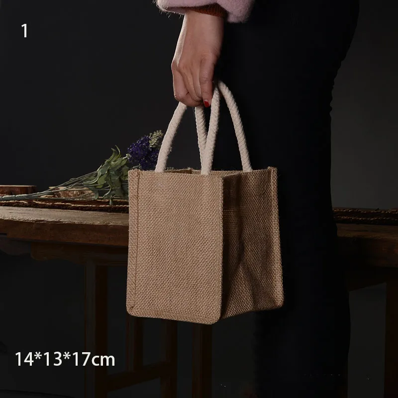 Льняная сумка, сумка, индивидуальная, Экологически чистая, переработанная сумка, Специальный подарочный пакет, принт логотипа, значок, узор, DIY, свадебные сумочки - Цвет: 1