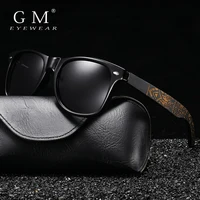 GM Brand Wooden Bamboo Polarized Men's Sunglasses Oval Frame Women Sun glasses S5097 Male Oculos de sol Masculino carton