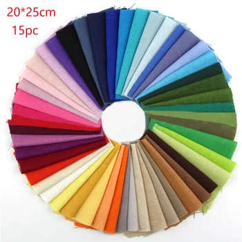 

15/50pcs Cotton Fabric Bundle Cloth DIY Handmade Solid Color Craft Square Quilting Patchwork Sewing Textiles