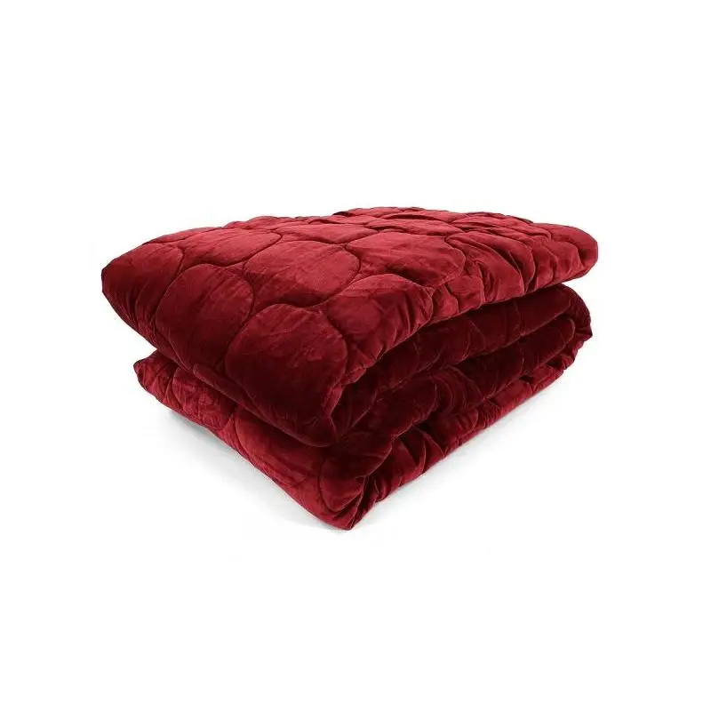 Bedspread euro-Maxi TKANO Russian North Хвойное morning 250*270 cm Bordeaux | Дом и сад