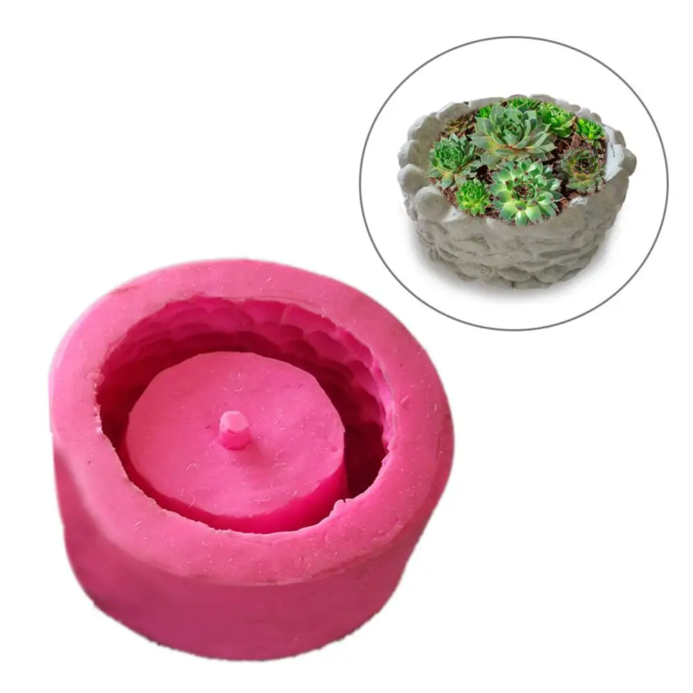 DIY 3D пень суккулент цветочный горшок силиконовая форма гипсовый цемент мясистый