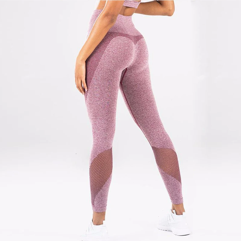 Новые Сексуальные серые тренировочные женские спортивные штаны для йоги, Леггинсы Бесшовные для тренажерного зала фитнеса тренировок беговые колготки женские спортивная одежда