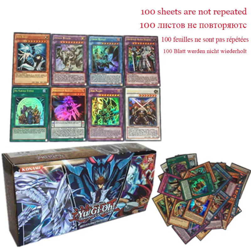 100 шт без повторения Yu gi oh Редкие флэш-карты Yu Gi Oh Jeu Papier Cartes Enfants Jouets Fille Gar& on коллекция Yu-Gi-Oh карта - Цвет: d