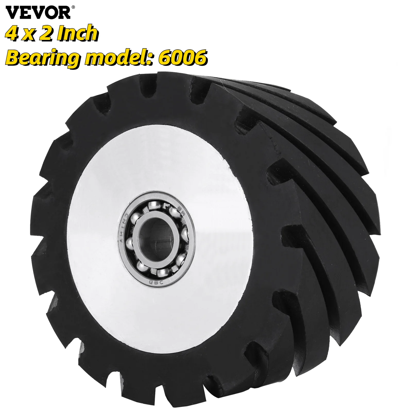 VEVOR 4 x 2Inch Serrated Belt Grinder Contact wheel Dynamically Balanced Rubber Wheel Abrasive