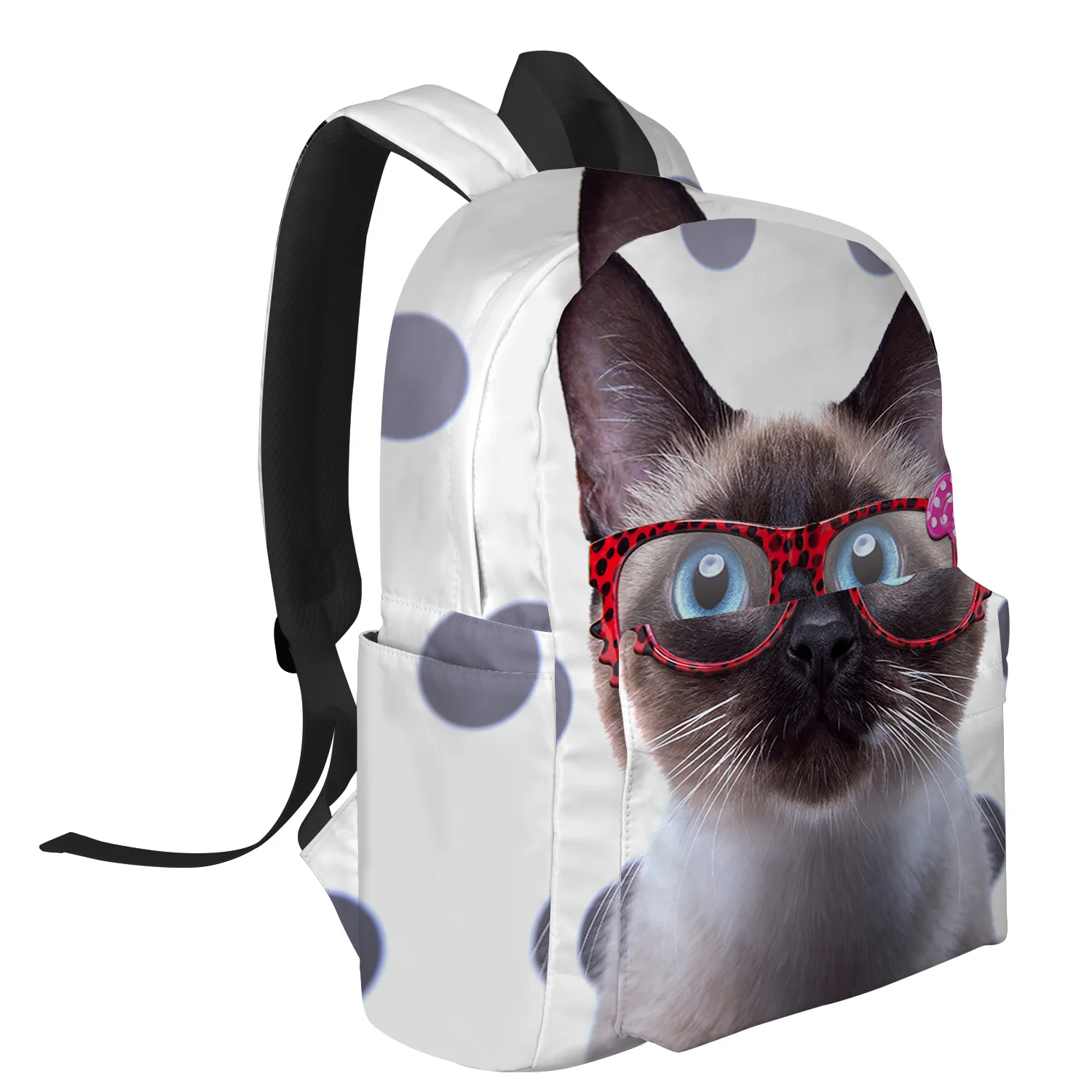 WHEREISART очки Котенок Кот черный горошек рюкзаки для школьника средней школы ночник