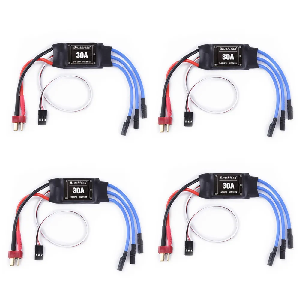 Бесщеточный контроллер скорости двигателя 4 шт. XXD 30A 2 4S ESC BEC T rex 450 V2 вертолет лодка