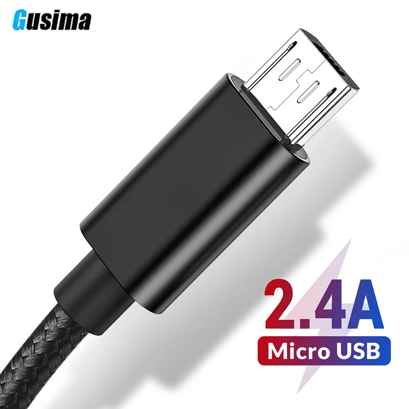 Micro USB кабель 2.4A нейлон Быстрая зарядка для передачи данных samsung Xiaomi LG планшет Android