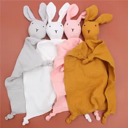 Toalla suave para bebés recién nacidos, muñecos para dormir, Toalla de baño para cara, juguete para dormir a la moda para niños, babero de conejito para calmar