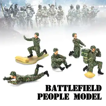 

5PCS Camouflage Battlefield People model Army Soldiers Figure Kids Toy Child Gift Model Building Kits