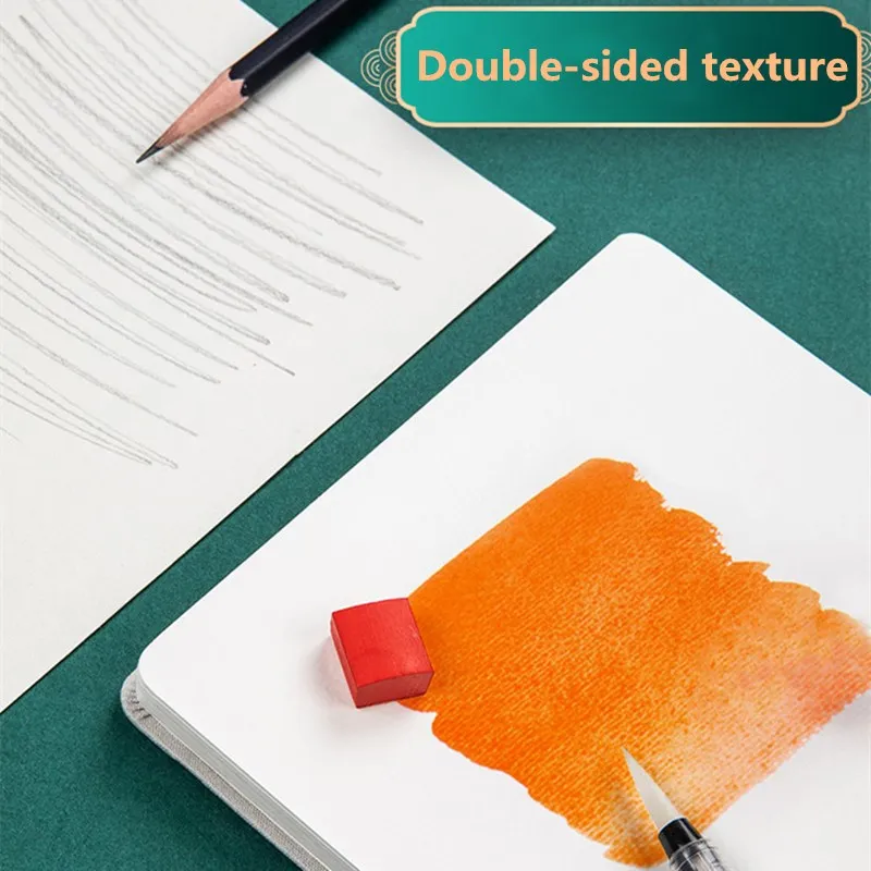 Drawing Sketchbook 32K Watercolor Book 300g Cloth Art Cover Portable Travel Hand-painted Blank Graffiti Painting Book