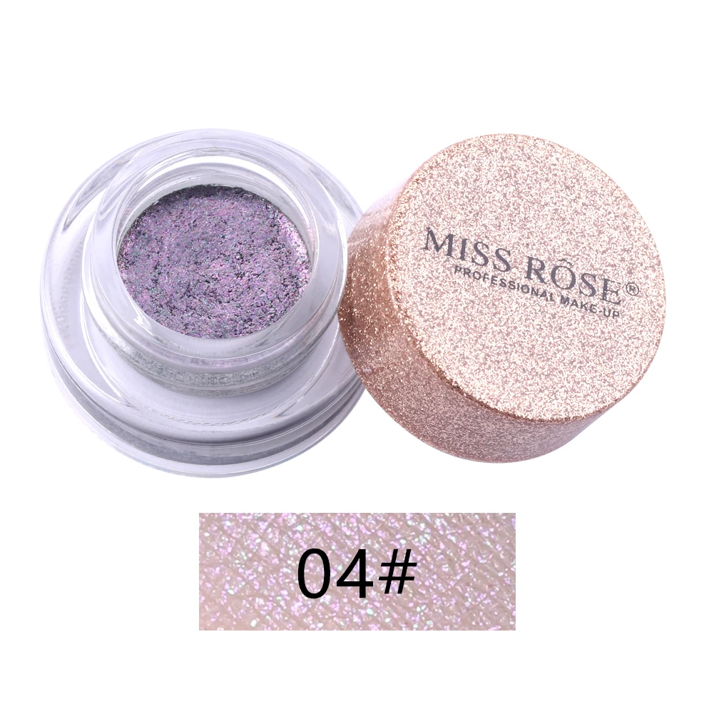 MISS ROSE бренд Shimmer Свободные Тени для век Пудра Макияж Пигмент Водонепроницаемый Блеск Тени для век Пудра Косметика - Цвет: 4 with box