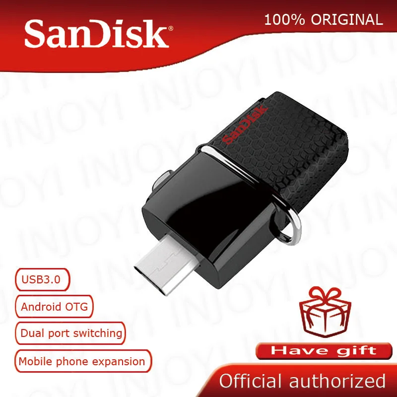 Двойной USB флеш-накопитель SanDisk Ultra, OTG, 32 ГБ, флешка, 64 ГБ, 16 ГБ, SDDD2, 130 м/с, USB 3,0, флешка, 128 ГБ