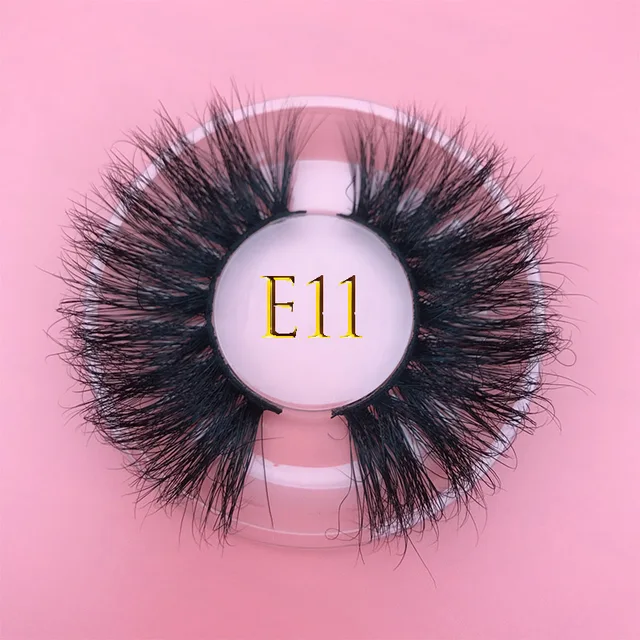 25mm E06 MIKIWI 100% handmade natural  thick  Eye lashes wispy makeup extention tools 3D mink hair volume soft false  eyelashes E11 round case