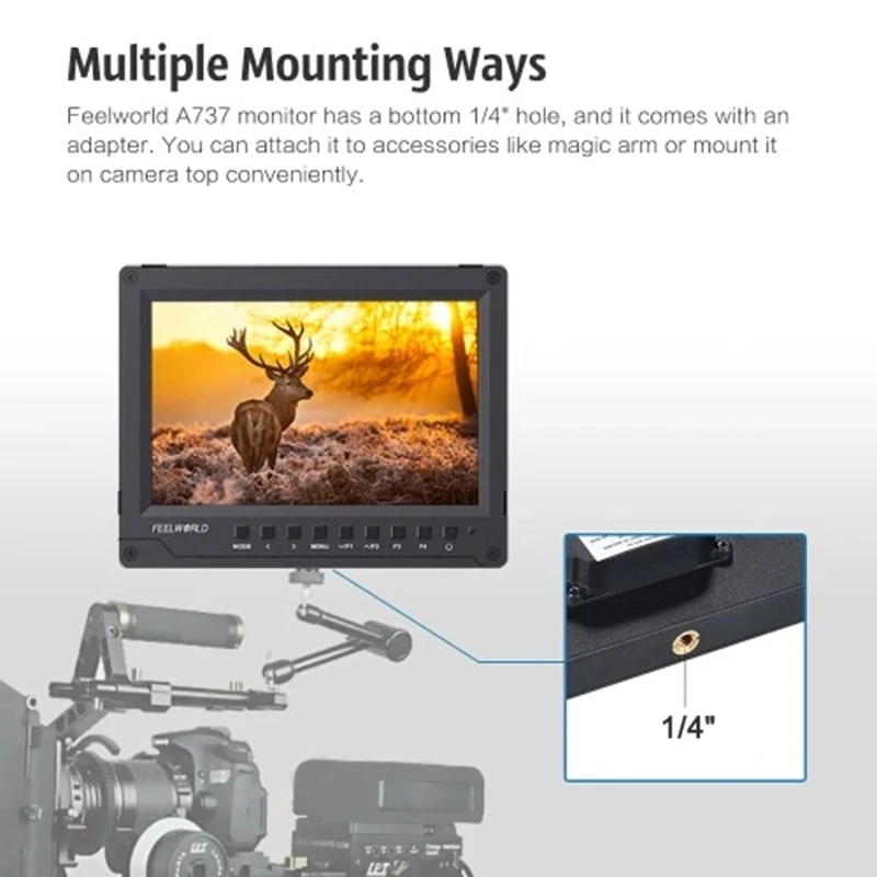 Feelworld A737 7 дюймов ips монитор для полевой камеры 1920x1200 Full HD видео дисплей/HD AV in/Поддержка 4K сигнала гистограмма 1200:1 Hi