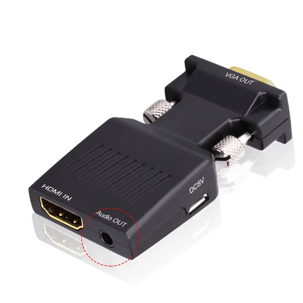 1080P адаптер сигнала HDMI Женский к VGA Мужской выходной кабель конвертер адаптер