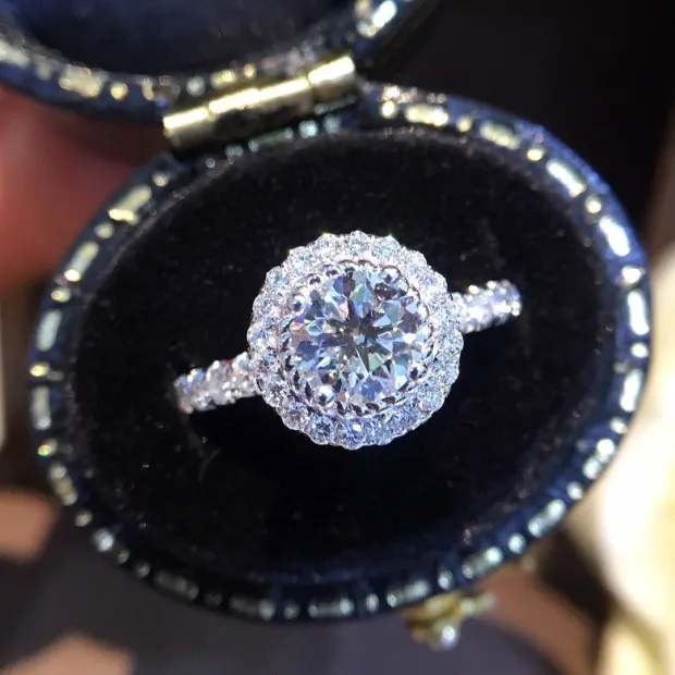 

Natural Diamond 18K Gold Pure Gold Ring Beautiful Gemstone Ring Good Upscale Trendy Classic Party Fine Jewelry Hot Sell New 2019