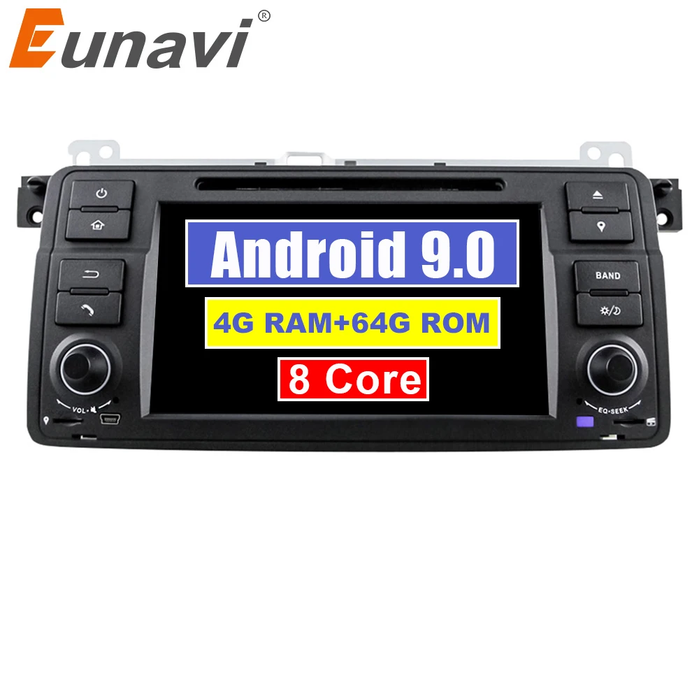 Clearance Eunavi 1 Din Android 9 Car Multimedia For BMW E46 M3 318/320/325/330/335 Rover 75 1998-2006 DVD Radio GPS Navigation DSP WIFI 0
