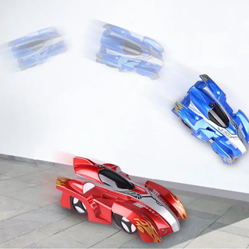 CYSINCOS Children Climbing Racing Climbing Wall Stunt Cars Kids Toys Wireless Electric Remote Control Battery Charging Toys