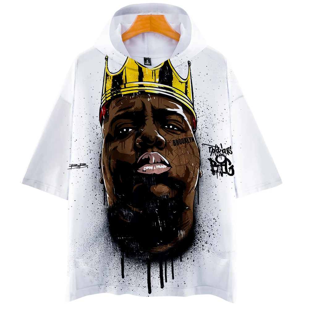 shirt men New the notorious biggie 3D printed  Brand Anime Design T Shirt  Print Hooded Tshirt3D digital printing Harajuku