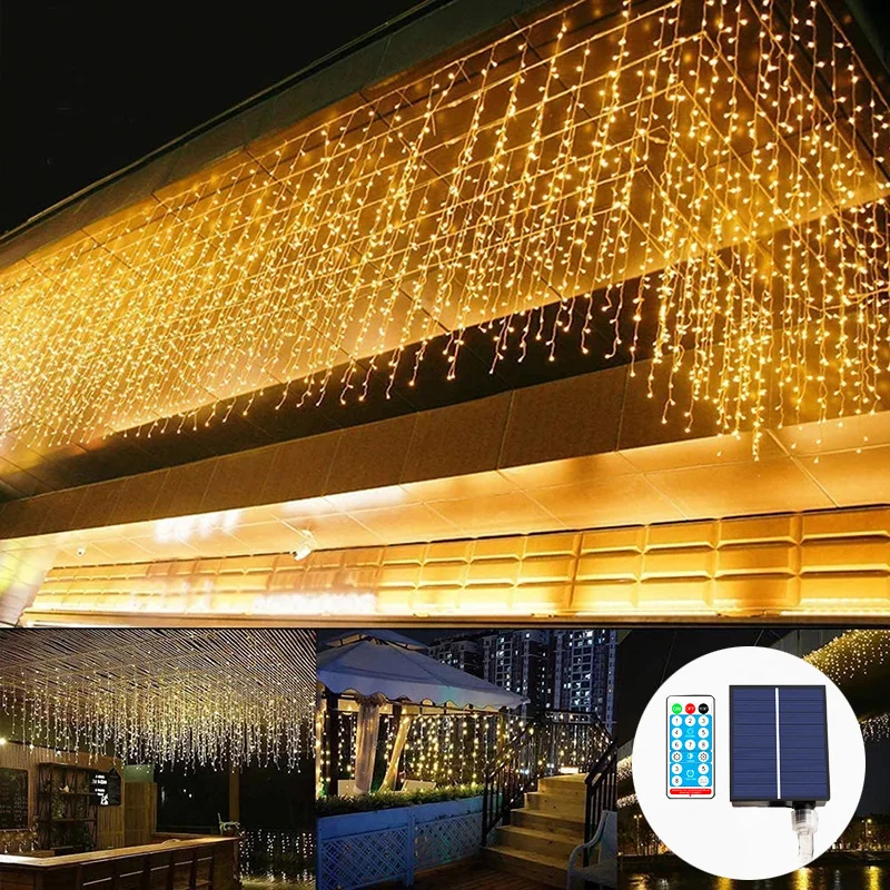 

Гирлянда в виде сосулек на солнечной батарее, 6 м, 28 светодиодов