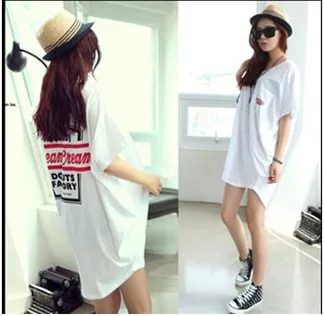 

New Style Spring And Summer Korean-style Loose And Plus-sized Fat Mm Bat Mid-length Pregnant Women Short Sleeve T-shirt 282