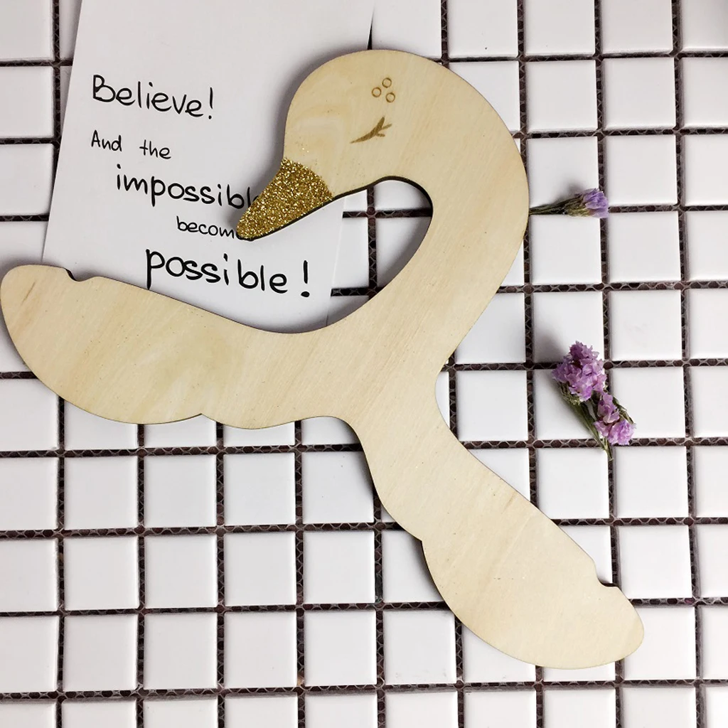 Elegant Swan Style Clothes Hangers for Baby Kids Wooden Coat Clothes Clothing Garment Hooks Rack