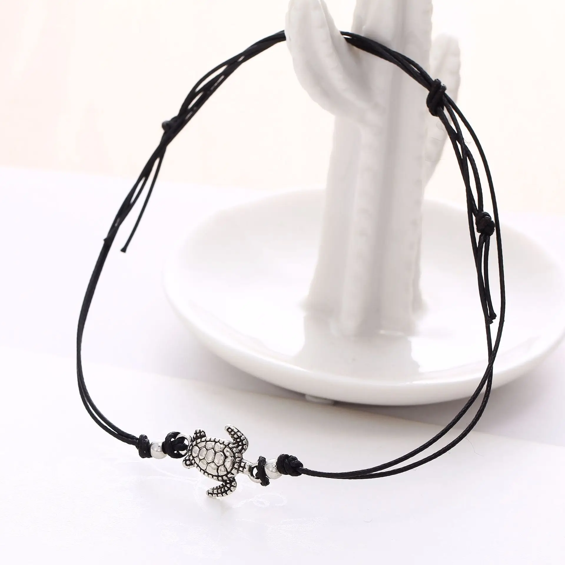 

Hot Selling Vintage Wax Yarn Turtles Anklet Bracelets Ethnic-Style Turtle Beach Anklet B052