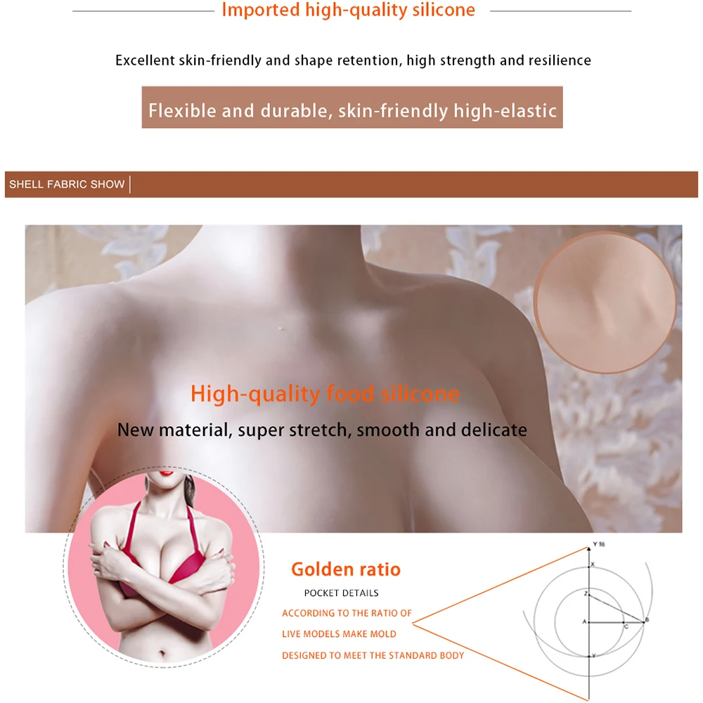 CYOMI 9-point Vagina Bodysuit with Arms Silk Cotton Crossdresser Silicone Breast Fake Boobs Drag Queen Christmas Costumes 1G