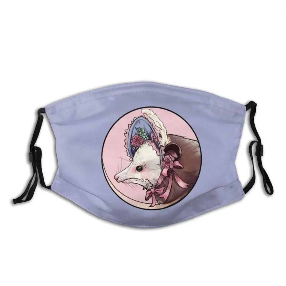 

Trashy And Classy Funny Print Reusable Pm2.5 Filter Face Mask Animal Marsupial Trash Swamp Opossum Possum Lolita Gothic Lolita