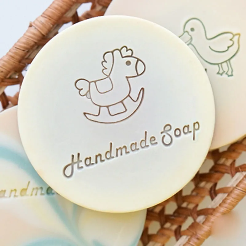 Handmade Baby Soap Stamp, Animal Pattern, Transparent Natural Soap Stamps, Acrylic Imprint Stamp, Custom for Soap