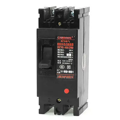 

DZ15-40/290 AC 380V 32Amp 2 Pole 2P MCCB Moulded Case Circuit Breaker