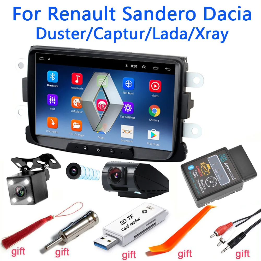 Android 9 1 автомобильный dvd мультимедийный плеер GPS для Dacia Sandero Duster Renault Captur Lada Xray 2 Logan