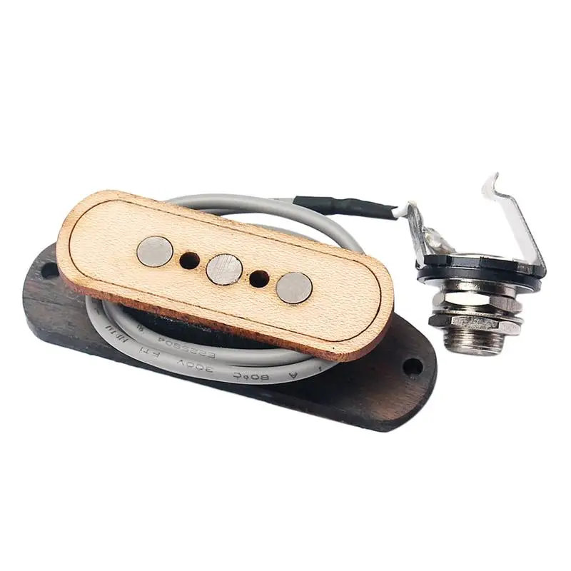 

1 Pc Soundhole Pickup Maple Wood Cigar Box 3-Pole Three-string Pickup Guitar Parts Humbucker for Guitar Musical Instrument Bass