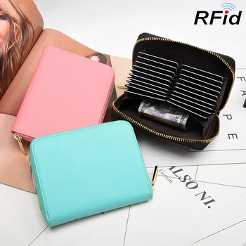 

2018 New Men's Organ Genuine Leather Card Bag Women's Card Holder Multi-Function Card Case Driving License Purse