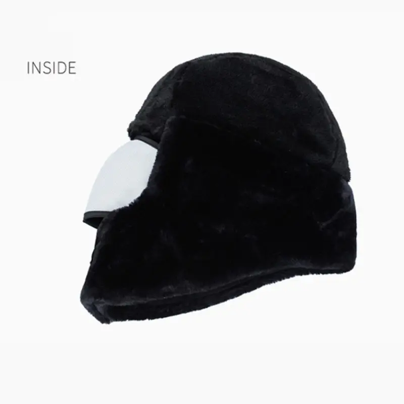 Bomber Hat Women Men Thick Windproof Thermal Detachable Anti Pollution Face Mask Warm Cap Outdoor Cycling Apparel Accessories