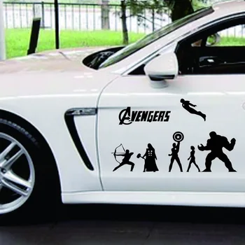 

Avengers Reflective Decorative Car Sticker Iron Man Green Giant Raytheon Captain America Car Body Stickers Volkswage Accessories