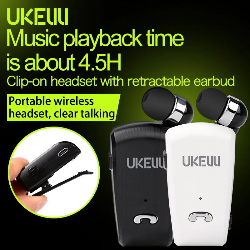 Wireless Retractable Bluetooth 4 0 Headset Smart One to Two Stereo Earphones NC99