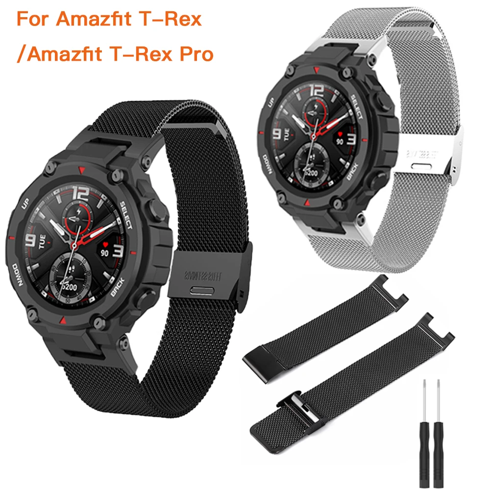

Metal Band Replacement Smart Watch Strap For Huami Amazfit T-Rex/T-Rex Pro Bracelet For Xiaomi Amazfit T Rex Wristbands
