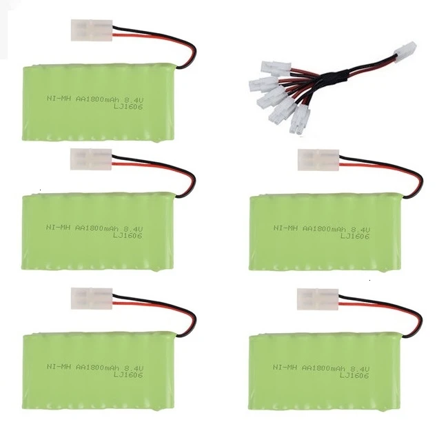 Dark Khaki Модель M) Ni-MH 8,4 v 1800mah батарея+ 8,4 v зарядное устройство для Rc игрушечного автомобиля танка поезд Робот Лодка пистолет AA 8,4 v перезаряжаемый аккумулятор - Цвет: Dark Khaki