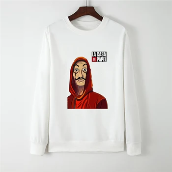 

Autumn Winter Cute Casual Money Heist Oversize Hoodies Plus Size Tracksuit Round Collar Sweatshirt La casa de papel худи Tops