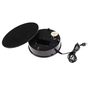 

Black 360° Rotatable Turntable Jewelry Display Stand USB or Battery Operated