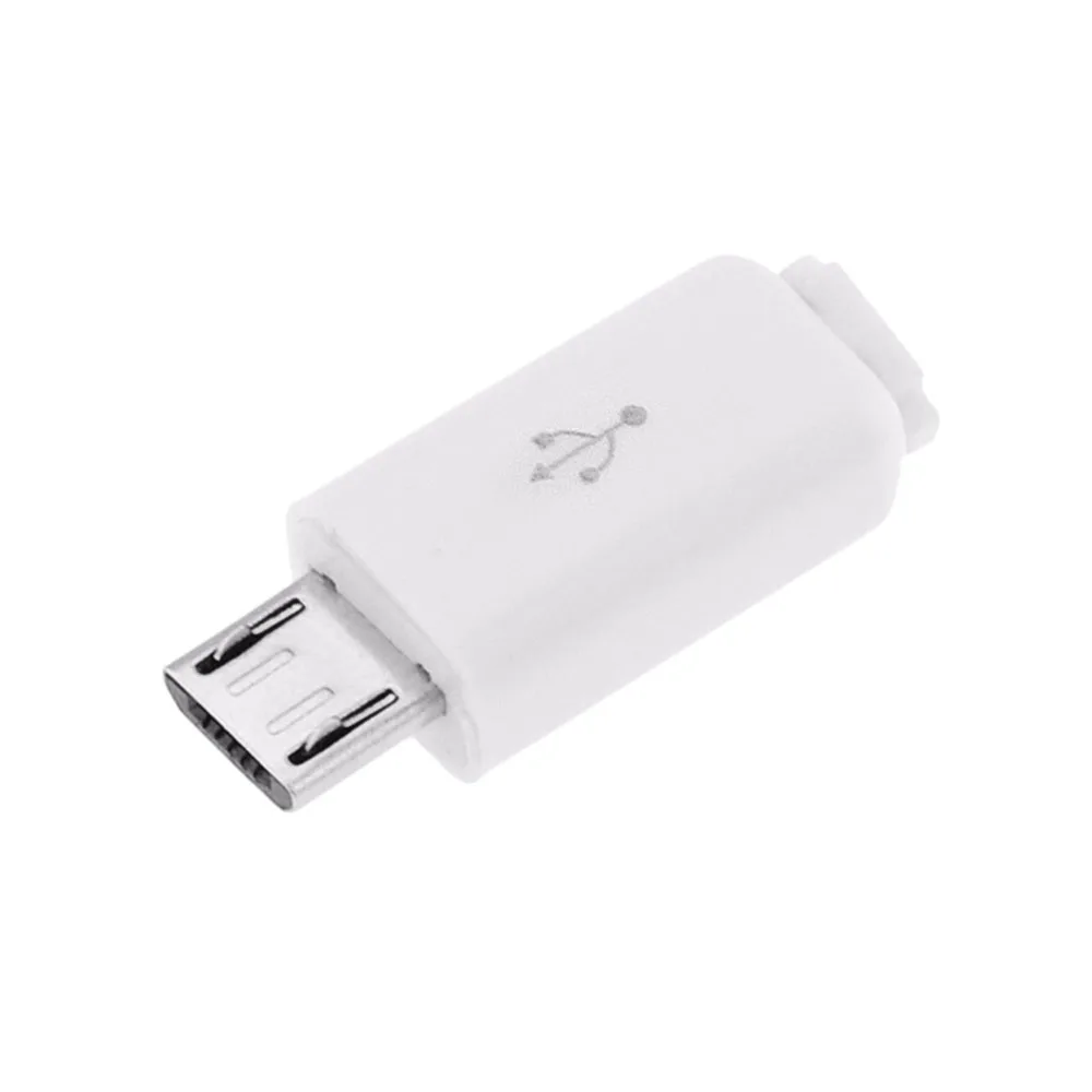 5 шт. 4 в 1 Micro USB 5P штекер разъема Черный/Белый Сварочные данные OTG интерфейс линии DIY кабель для передачи данных Аксессуары - Цвет: White