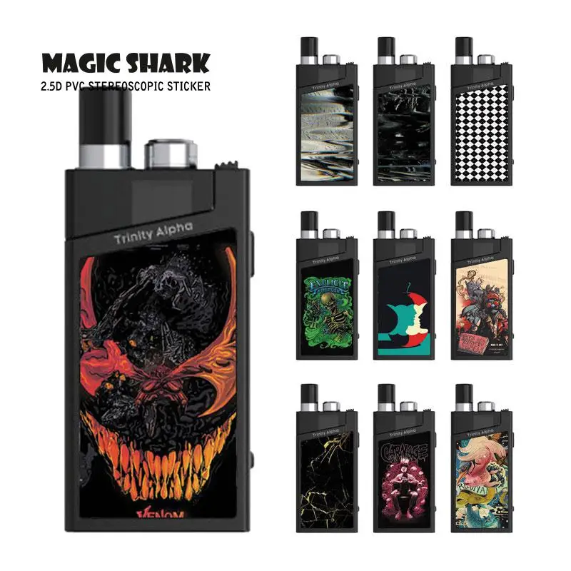 

Magic Shark Venom Super Mario Stone Print High Quality PVC Stereo Case Full Wrap Film Sticker for Smok Trinity Alpha