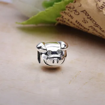 

Authentic 925 Sterling Silver Bead New And Lively Piggy Fashion String Fit Original Pandora Bracelet For Women Diy Jewelry